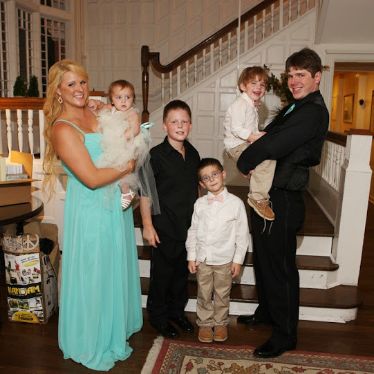 Melody Butler, her husband, Brendan and their four children: Brendan (9) Aidan (5) Ryan (3) Allison (1)
