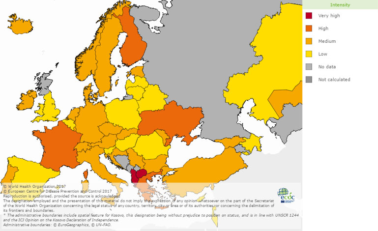 Flu outbreak Europe