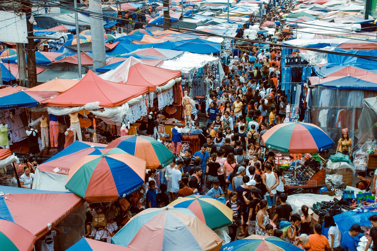 Crowd of people in the market