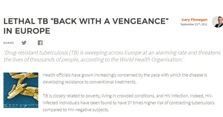 Lethal TB 'back with a vengeance' in Europe