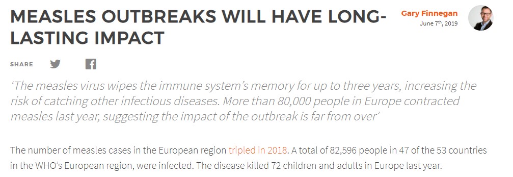 Measles outbreak will have long-lasting impact