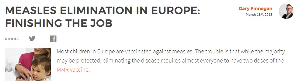 Measles elimination in Europe: finishing the job