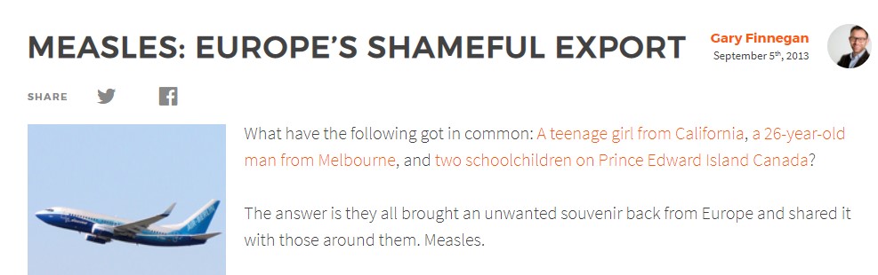 Measles: Europe's shameful export