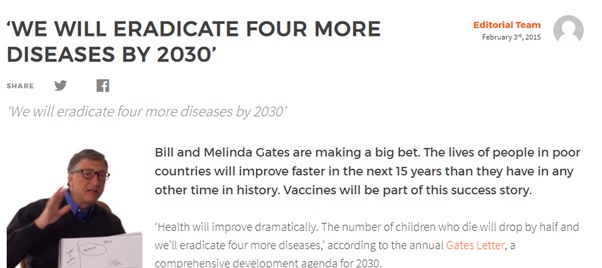 We will eradicate four more diseases by 2030