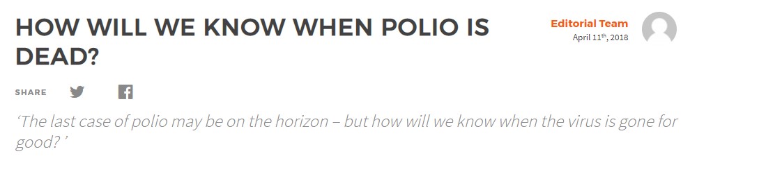How will we know when polio is dead?