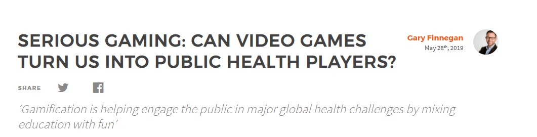 Image for article 'Serious gaming: can video games turn us into public health players'