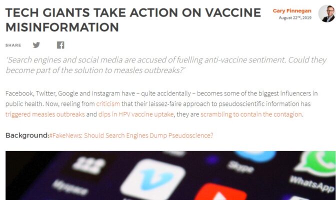 Image for 'Tech giants take action on vaccine misinformation'