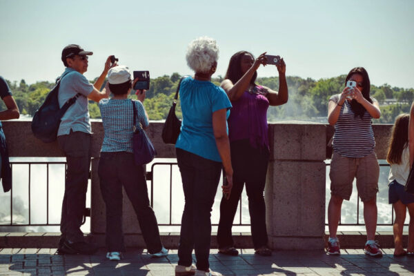 Tourists taking photos