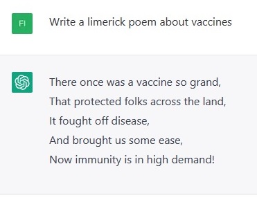 ChatGPT vaccine poem